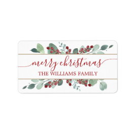 メリークリスマスグリーンリークランベリー金ゴールドラベル ラベル