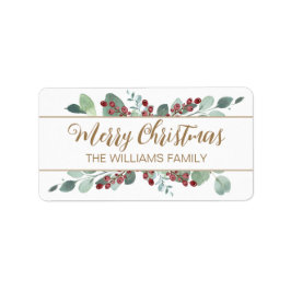 メリークリスマスグリーンリークランベリー金ゴールド ラベル