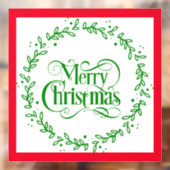 メリークリスマスグリーンリース窓貼り ウィンドウサイン (シート2)