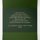 メリークリスマスグリーンリーフローラ数々の写真 三つ折りカード (内部中)