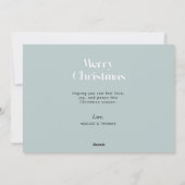 メリークリスマスグリーンレタリングフォトホリデーc シーズンカード (裏面)