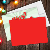 メリークリスマスグリーンレッドおもしろいレトロタイポグラフィ 招待状