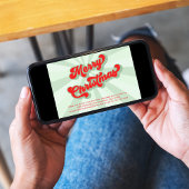 メリークリスマスグリーンレトロタイポグラフィQRコード 招待状