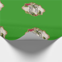 メリークリスマスグリーンヴィンテージギフトラッピング紙 ラッピングペーパー