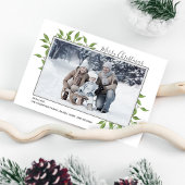 メリークリスマスグリーン伝統的リーの葉写真 シーズンカード
