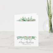 メリークリスマスグリーン伝統的リー写真 シーズンカード (正面)