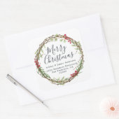 メリークリスマスグリーン住所 シール (封筒)