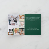 メリークリスマスグリーン写真年のレビュー シーズンカード (内部)