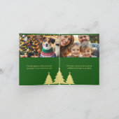 メリークリスマスグリーン写真折り畳みホリデーカード シーズンカード (内部)