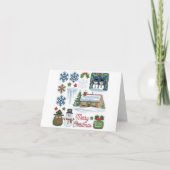 メリークリスマスグリーン家族の写真ホリデーカード カード (裏面)