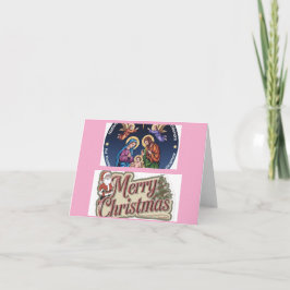 メリークリスマスグリーン家族の写真ホリデーカード カード