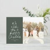 メリークリスマスグリーン家族の写真 シーズンカード (スタンド正面)