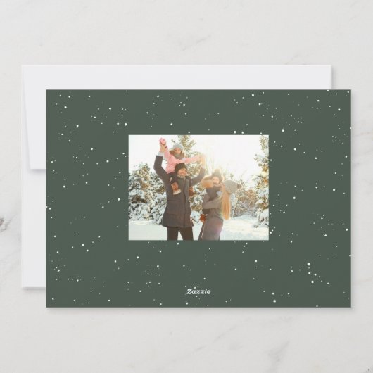 メリークリスマスグリーン家族の写真 シーズンカード (裏面)