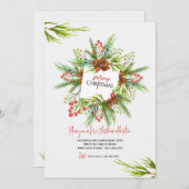 メリークリスマスグリーン招待状 招待状 (正面/裏面)