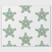 メリークリスマスグリーン書道星大モチーフ ラッピングペーパー (フラット)