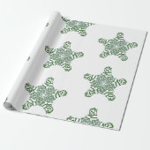 メリークリスマスグリーン書道星大モチーフ ラッピングペーパー (アンロールド)