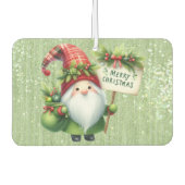 メリークリスマスグリーン格言キラキラ カーエアーフレッシュナー (正面)