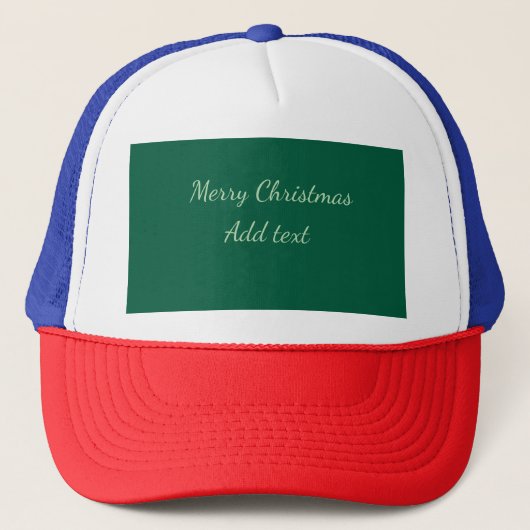 メリークリスマスグリーン無地のソロの背景ホリダ キャップ (正面)