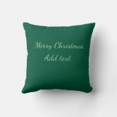 メリークリスマスグリーン無地のソロの背景ホリダ クッション (裏面)