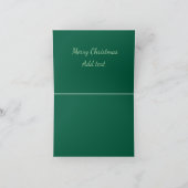 メリークリスマスグリーン無地のソロの背景ホリダ サンキューカード (内部)