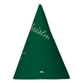 メリークリスマスグリーン無地のソロの背景ホリダ パーティーハット (右)