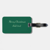 メリークリスマスグリーン無地のソロの背景ホリダ ラゲッジタグ (裏面横)