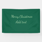 メリークリスマスグリーン無地のソロの背景ホリダ 横断幕 (横)