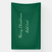 メリークリスマスグリーン無地のソロの背景ホリダ 横断幕 (縦)