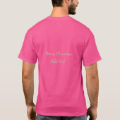 メリークリスマスグリーン無地のソロの背景ホリダ Tシャツ (裏面)