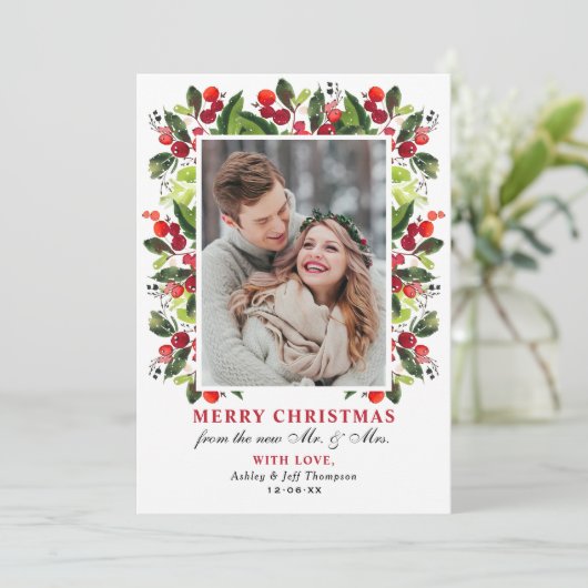 メリークリスマスグリーン結婚リーの果実の写真 シーズンカード (スタンド正面)
