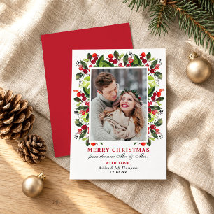 メリークリスマスグリーン結婚リーの果実の写真 シーズンカード