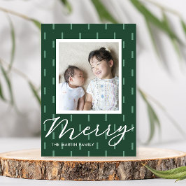 メリークリスマスグリーン蒸しプリント写真 シーズンカード