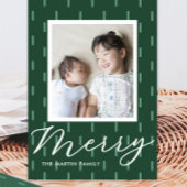 メリークリスマスグリーン蒸しプリント写真 シーズンカード