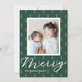 メリークリスマスグリーン蒸しプリント写真 シーズンカード (正面)