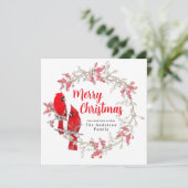 メリークリスマスグリーン赤い冬の緑 シーズンカード (スタンド正面)
