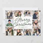 メリークリスマスグリーン10枚のコラージュ シーズンカード (正面)