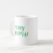 メリークリスマスグリーン コーヒーマグカップ (正面左)