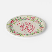 メリークリスマスグリーン ペーパープレート (アングル)