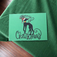 メリークリスマスグレイハウンドトインディアカード