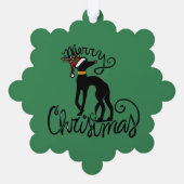 メリークリスマスグレイハウンドトインディア オーナメントカード (裏面)