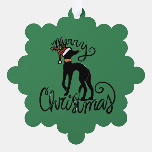 メリークリスマスグレイハウンドトインディア オーナメントカード (裏面)