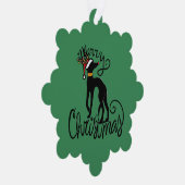 メリークリスマスグレイハウンドトインディア オーナメントカード (右)