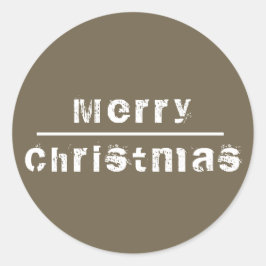 メリークリスマスグレーとホワイトホリデー ラウンドシール