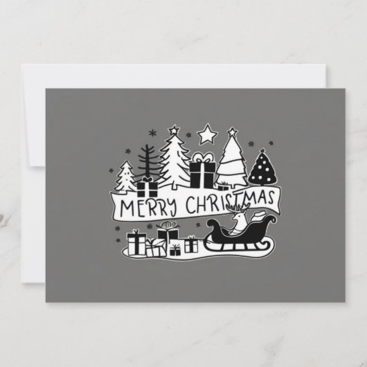 メリークリスマスグレーのホリデーカード シーズンカード (正面)