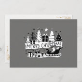 メリークリスマスグレーのホリデーカード シーズンカード (正面/裏面)