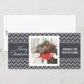 メリークリスマスグレーシェブロン写真グリーティングカード シーズンカード (正面/裏面)