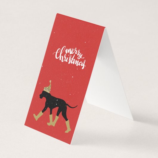 メリークリスマスグレートデーンカード (正面)
