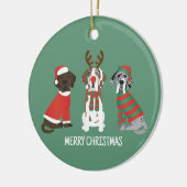 メリークリスマスグレート・ダン・ドッグ セラミックオーナメント (左)