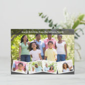 メリークリスマスグレーファミリーフォトコラージュ シーズンカード (スタンド正面)