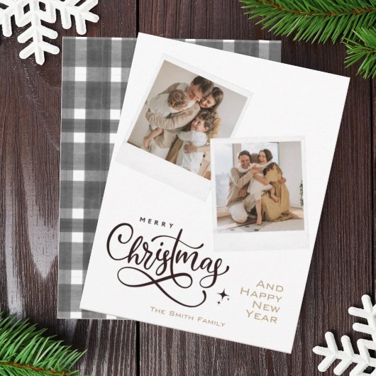メリークリスマスグレープレイドホリデーフォトカード シーズンカード